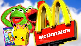 Elmo and Kermit The Frog ORDER POKEMON CARDS FROM MCDONALDS!