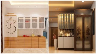 Space Saving Crockery Unit Designs with Pooja Mandir |Well Designed Crockery Units with Pooja Mandir