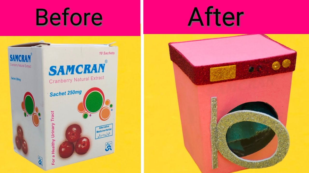 DIY Miniature Washing Machine From Waste Box Best Out of Waste Art