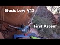 Stasis low v13 first ascent