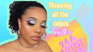 Bringing the Festival to Me | Morphe 24A Artist Pass Palette | Colorful Cut Crease | leiydbeauty