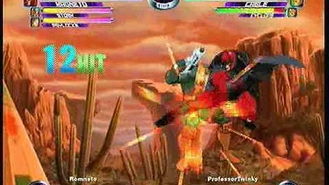 MvC2 Online (360): Brett (MSP) vs Professor Twinky (Sent/Cab/Cyke) 1 .:3.29.10:.
