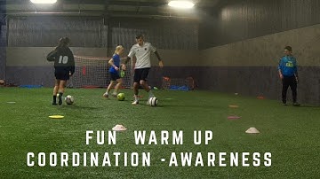 Soccer training  - Fun coordination based warm up. Drills Preparing mind and body for training
