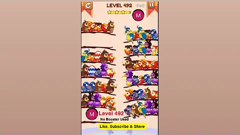 #bird #sort 2 #color #puzzle #level 492 #birdsort #colour #gaming #viral #trending #shorts #solution