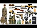 Special police weapons toy set unboxinggold ak47 guns m416 guns gas mask glock pistol dagger