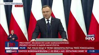 Prezydent Andrzej Duda Składam Prezydencki Projekt Zmiany Ustawy O Sądzie Najwyższym