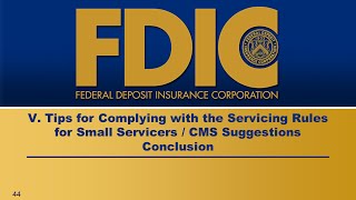 Mortgage Servicing Rules-Small Servicer: CMS Tips & Conclusion
