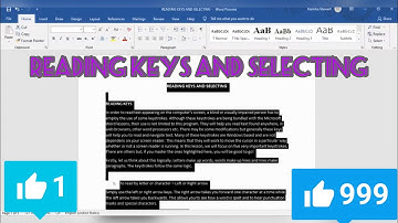 How Do Blind People Use Microsoft Word - Reading Keys and Selecting