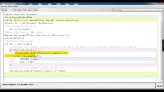 AARAY HIGHEST NUM || JAVA CLASS by ASHISH