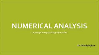 Numerical Analysis: Lagrange Interpolating Polynomial