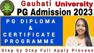 G.U PG Admission 2023🔥 Diploma And Certificate Programme Step by Step Full Apply Process