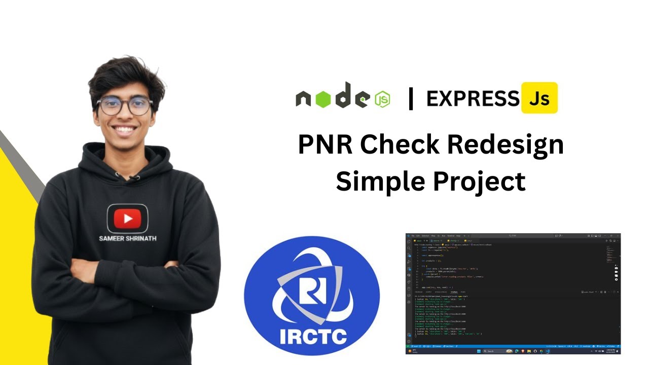 Node.js + Express.js Full-Stack Project: IRCTC PNR Status Checker (Clean UI/UX)
