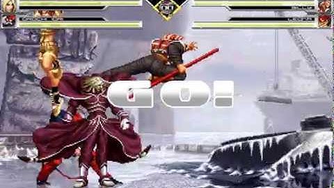 KOF EX Igniz & Orochi Iori VS Billy & Leona in Battle Field