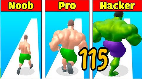 NOOB vs PRO vs HACKER in Muscle Rush ❤️ All Levels Gameplay