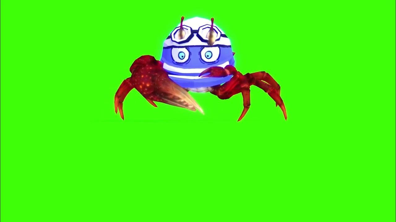 Green screen video the Crab rave dance Chroma Key Footage Animations