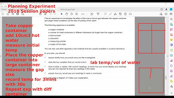 Planning of experiments 2018 papers Cambridge IGCSE Physics