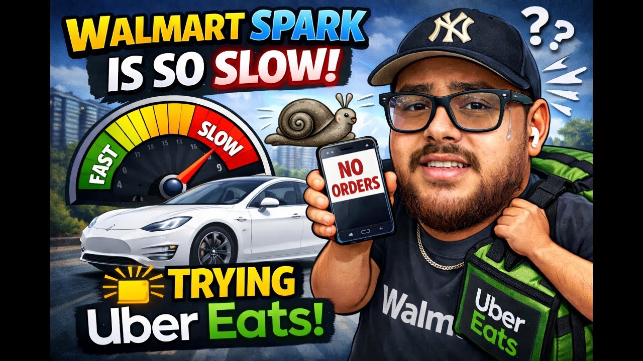 From Walmart Spark to Uber Eats, Slow Day Ride Along in My Tesla Model 3