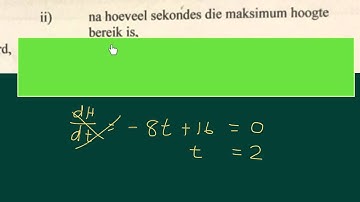 Maksimum hoogte Calculus Differensiasie (wiskdou) (mathdou)