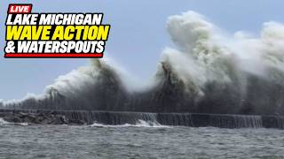 🔴LIVE - Lake Michigan Waves And Waterspouts  - Live Weather Channel