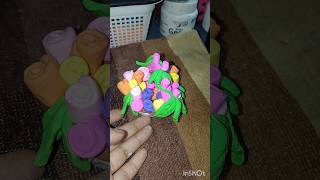 how to make flower,s 🌹 basket 🧺 with clay # soft clay # craft Ideas # short video