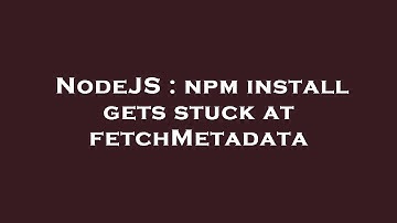 NodeJS : npm install gets stuck at fetchMetadata