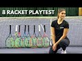 Female pro  tests eight different rackets and picks her favourite