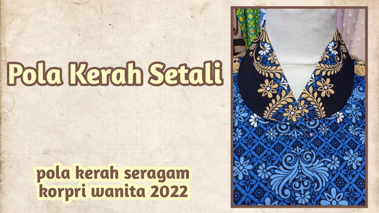Membuat Pola Kerah Seragam Korpri Wanita 2022 | Pola Kerah Setali | Pola Kerah Selendang