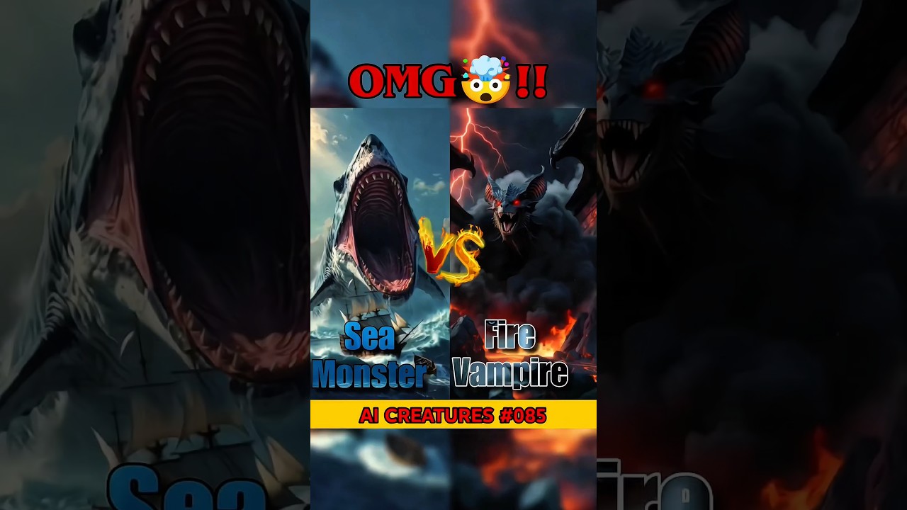 Sea Monster vs Fire Vampire ⚔️ Who Wins This Insane Battle?!AI CREATURES 