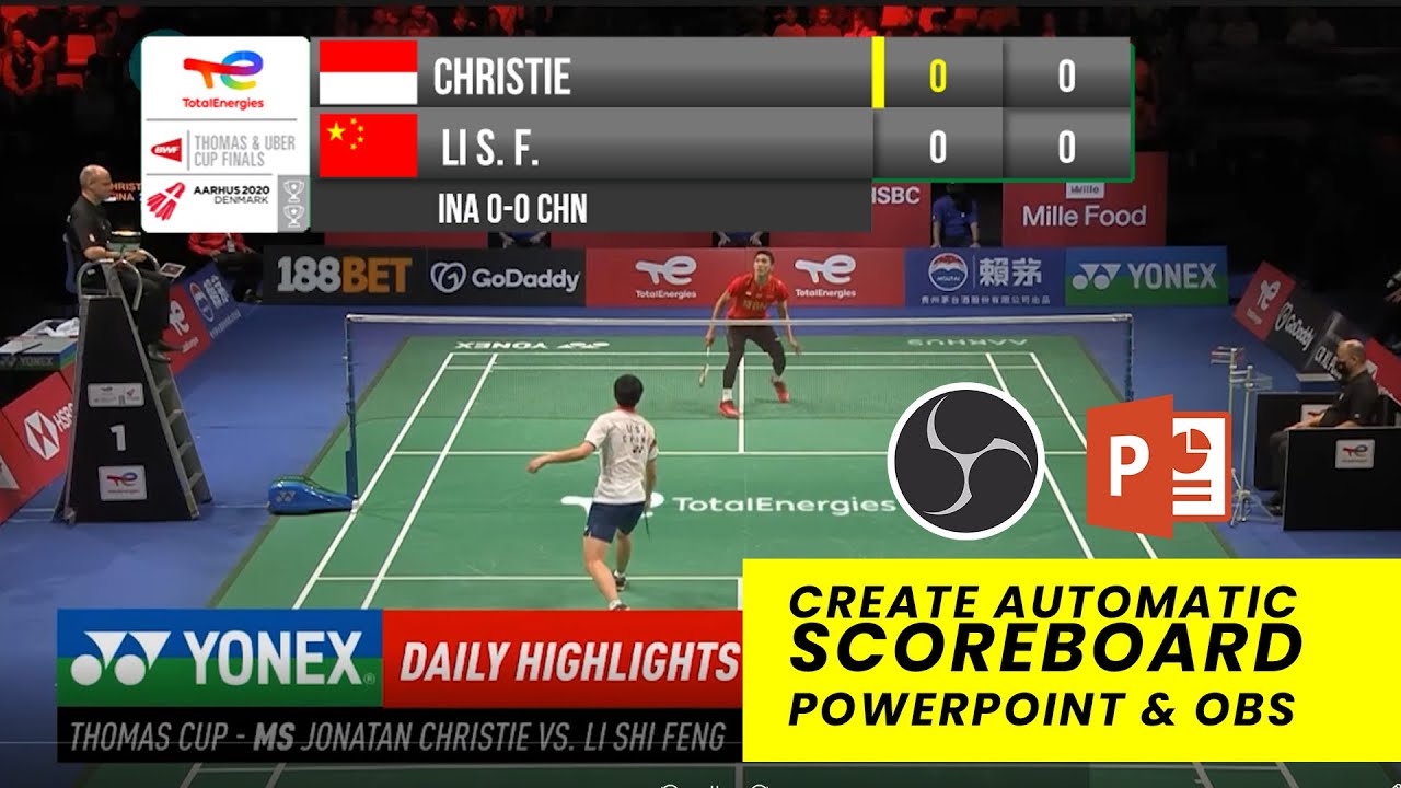 CARA MEMBUAT SCORE BOARD THOMAS CUP 2020 #OBS #VMIX #POWERPOINT