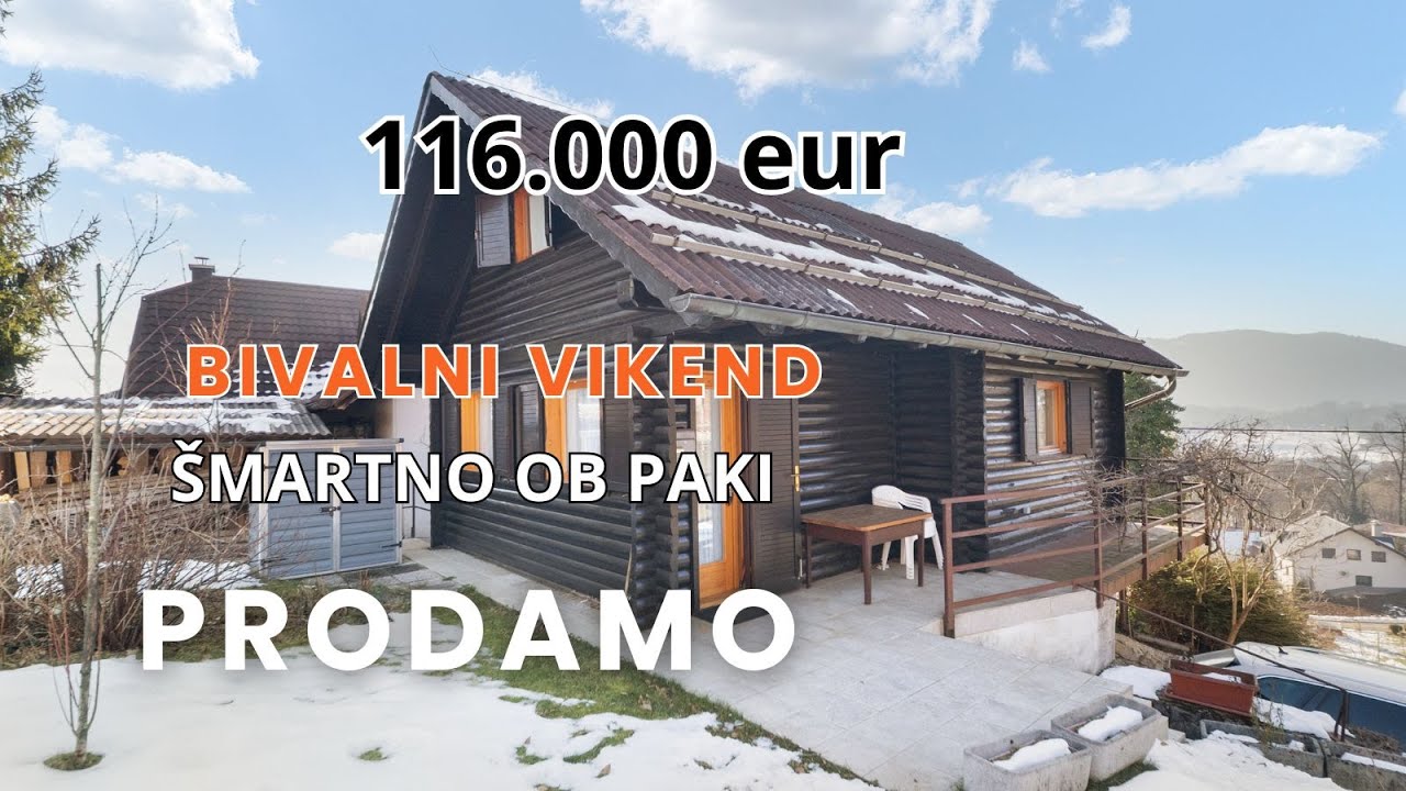 PRODANO|Bivalni vikend Šmartno ob Paki - Sončna parcela z razgledom