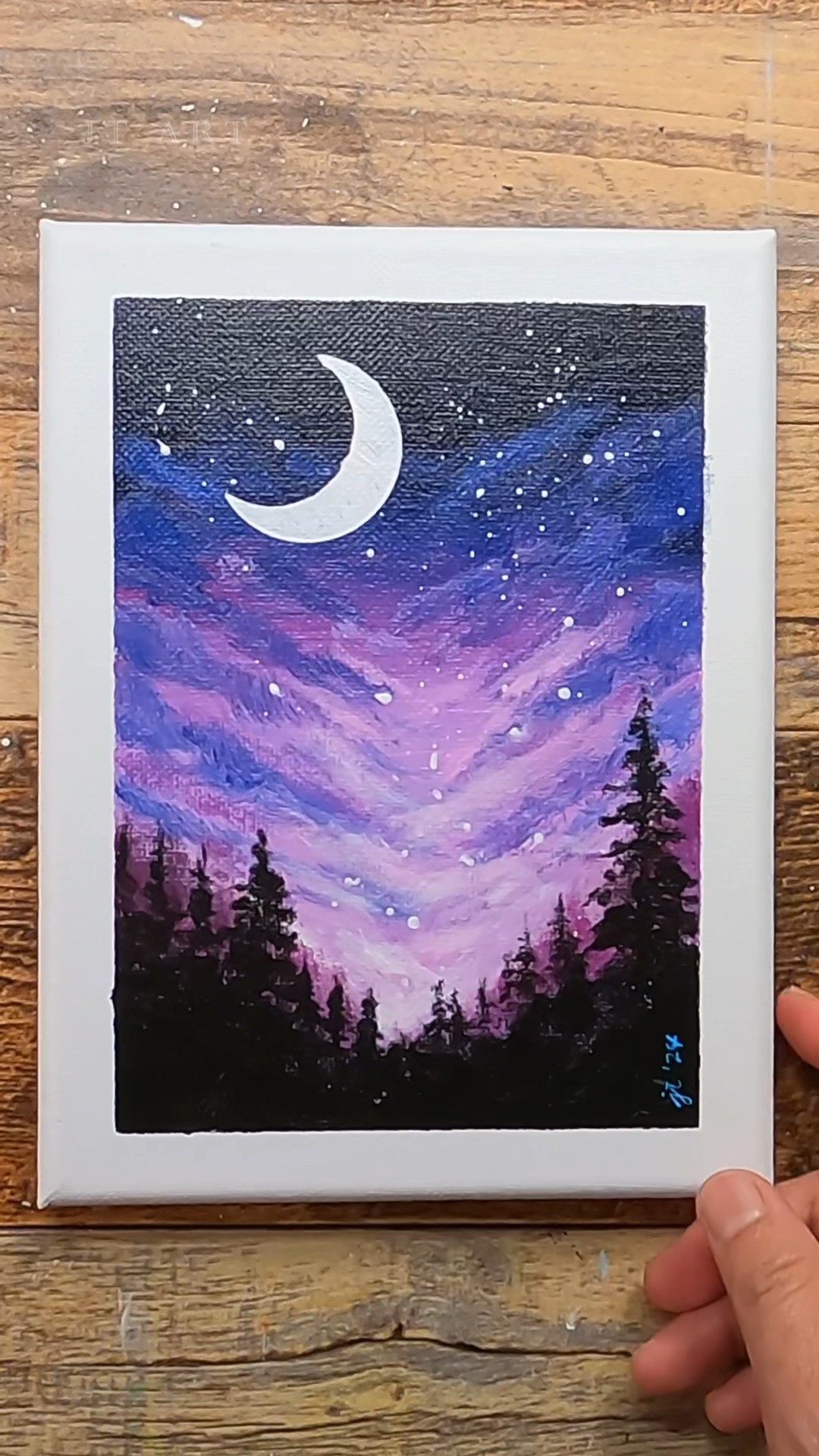 Midnight's Dream | Easy Night Sky Acrylic Painting