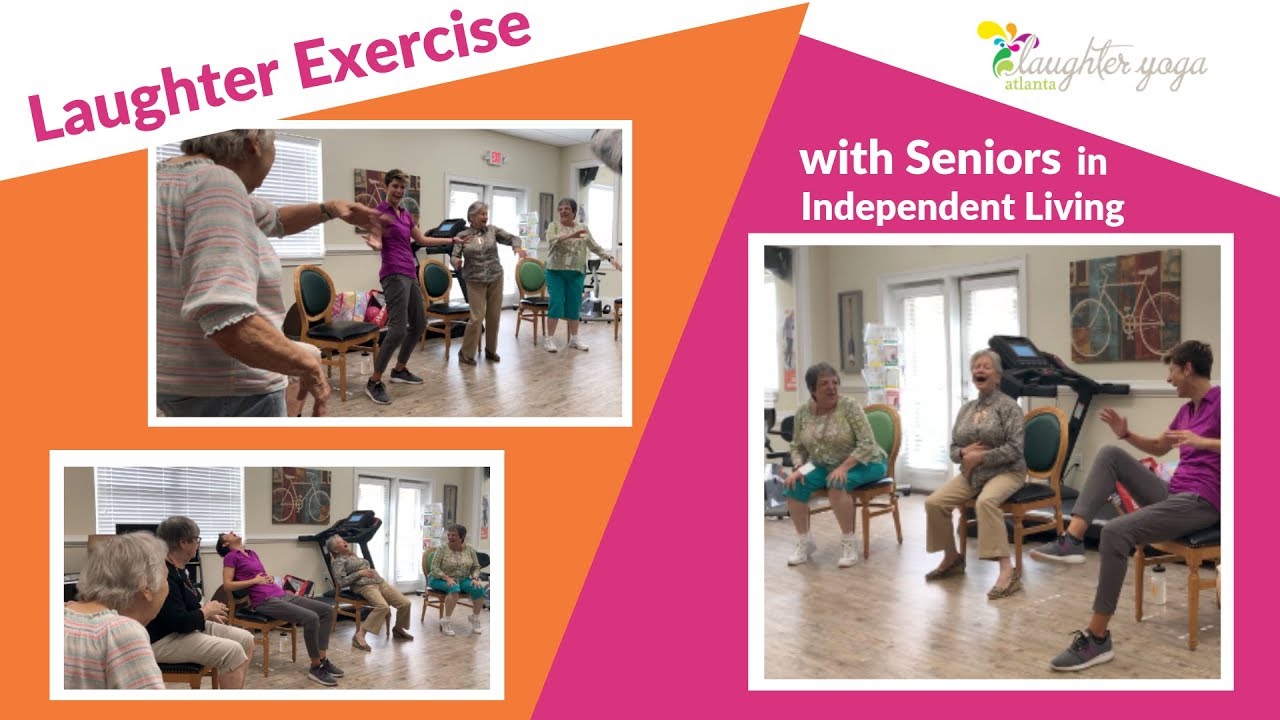 Laughter Yoga Exercise with Seniors in Independent Living 4 Minutes