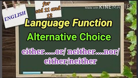 Alternative Choice | Language Function | English | for std 9 to 12