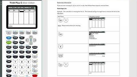 How to Restore a Missing List (TI-83 or TI-84 Plus Calculator)