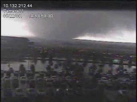 The windsor tornado in colorado on 5/22/08 occured shortly after the noon hour. This shot is from a video camera in Greeley of the tornado as it passes over Highway 34 and goes over the state farm building. You can actually see cars on highway 34 as the tornado approaches the highway before going over the building (about middle of screen). just amazing and scary! *i did not shoot this video or claim ownership, it was forwarded to me and I felt compelled to post it as a result of its awesomeness and need for people to see this!