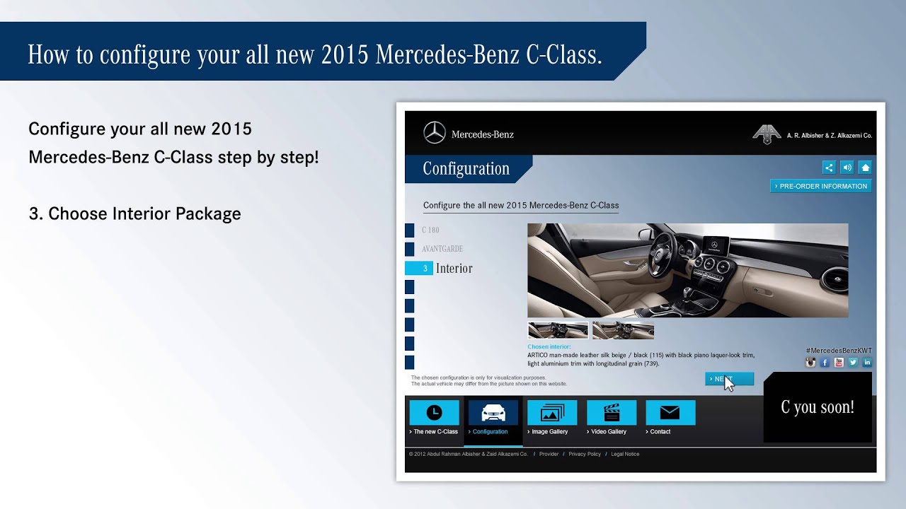 How to configure the all new 2015 MercedesBenz CClass YouTube