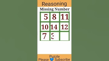 💙 Missing Number ! Reasoning ! Puzzle -9 ! #maths #shorts