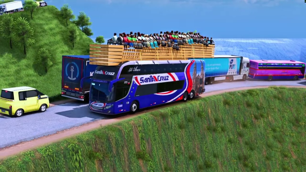 Journey to the Edge 😱 Extreme Bus Driving on a Narrow Cliff Road