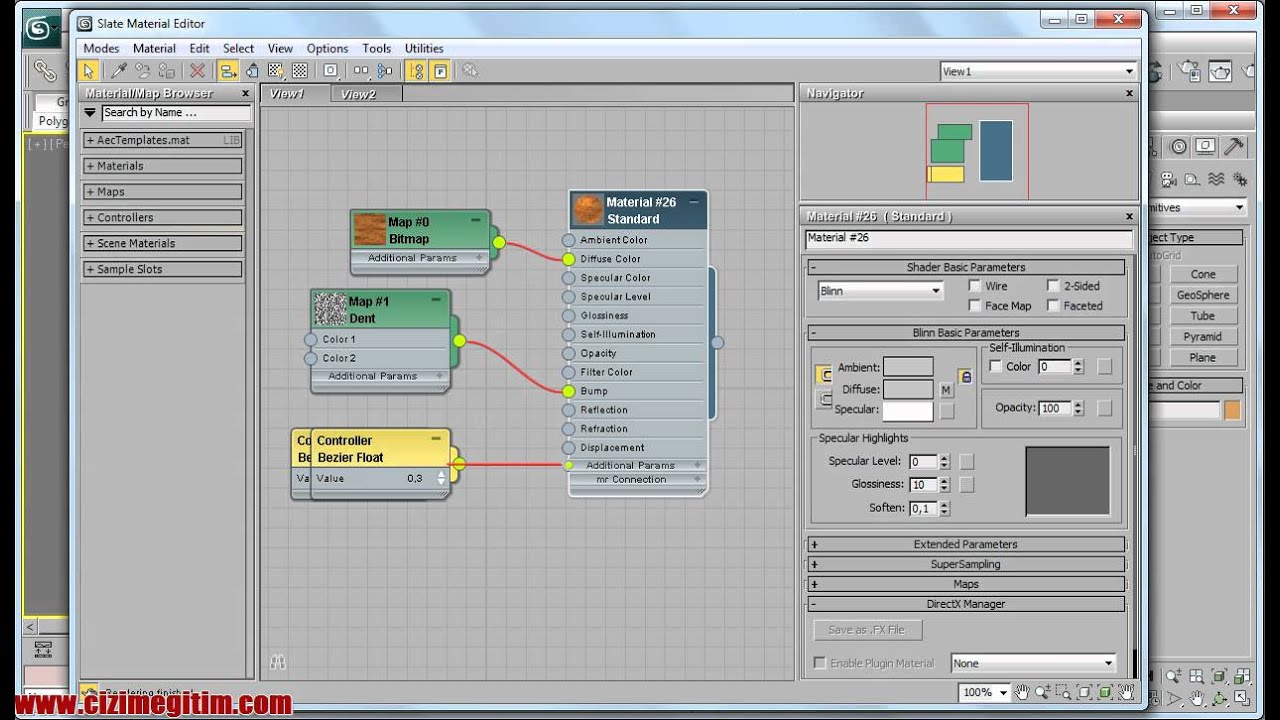3ds max 2012 slate material editör - YouTube