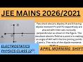 Two short electric dipoles A and B having dipole moment P1 and P2 respectively are placed with their