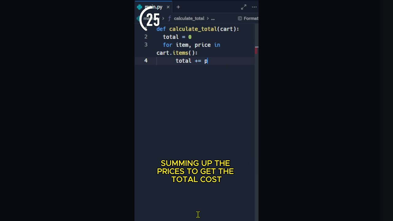 How to CALCULATE The Total COST of Items in a Shopping Cart in PYTHON