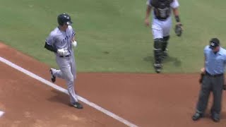 Yankees' Aune homers off batter's eye screenshot 4