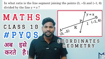 in what ratio is the line segment joining the points 3, -5 and -1, 6 #maths10 #coordinategeometry