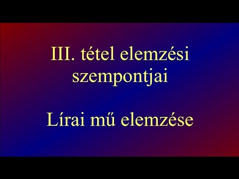 Videó: Mi Az A Lírai Mű