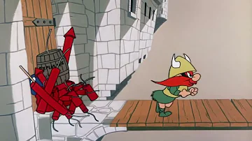 Yosemite Sam , Bugs Bunny -name of episode "Prince Violent"-Year of production  1961