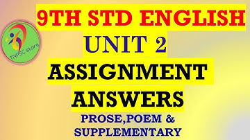 9th std English assignment answers | Unit 2 full
