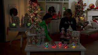 2-Piece Lit Peppermint Glass Candy Ornaments by Valerie on QVC