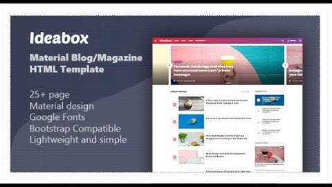 Ideabox - Material Blog/Magazine HTML Template | Themeforest Templates
