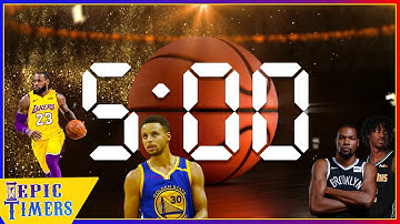 5 Minute Basketball Timer with music for classrooms. March Madness!