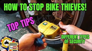 Motorcycle Security tips: How to stop bike thieves. (Timestamps and disclaimer in description)